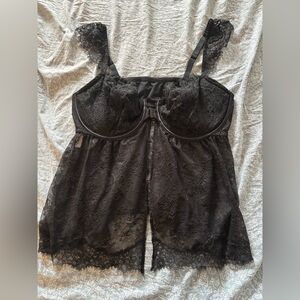 NWOT Elegant Black Victoria’s Secret Lace Lingerie Top